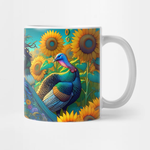 Elegant Woman, Turkey and Sunflowers by HolidayBug